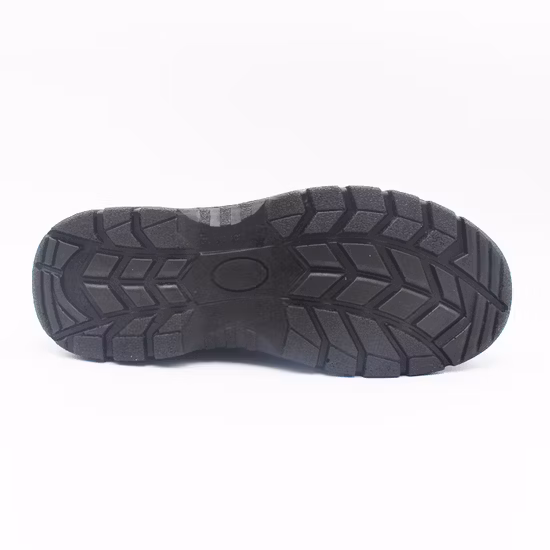 Black Color Leather Upper Oil and Slip Resist Steel Toe Safety Shoes